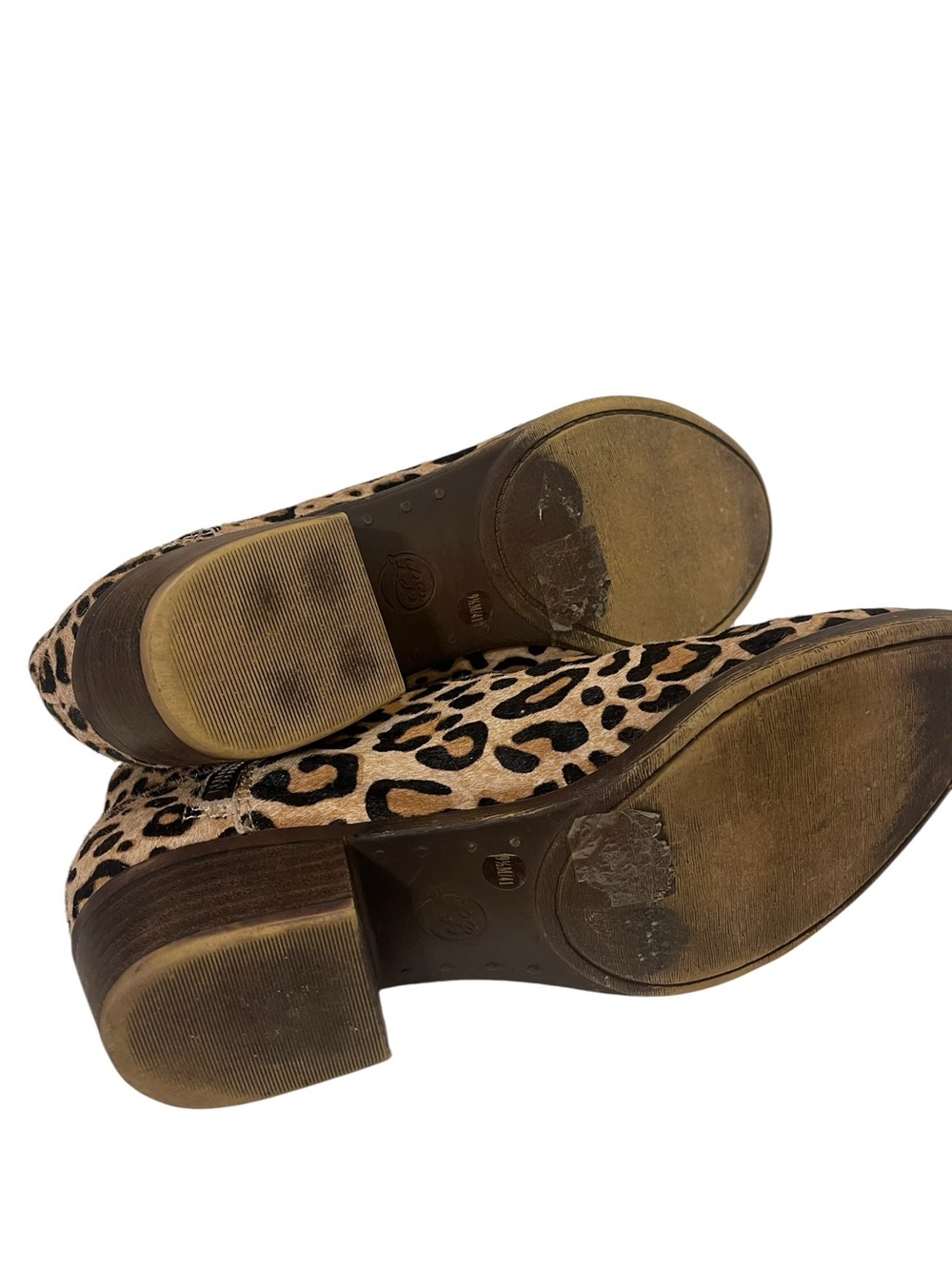 Lucky Brand Basel Leopard Print Ankle Boots Booties in Tan and Black - Picture 7 of 9